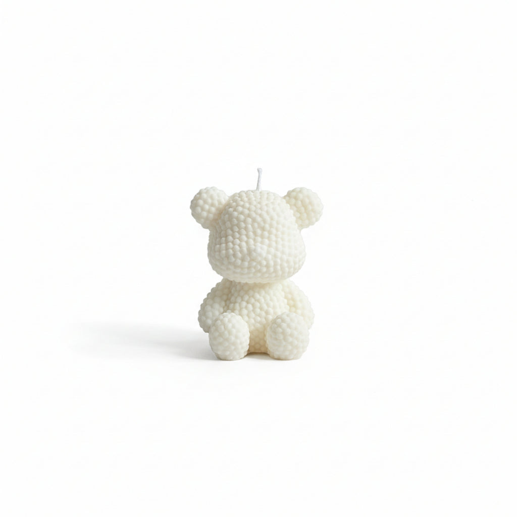 Claudine - bougie végétale en forme d'ourson texture bulle photo produit