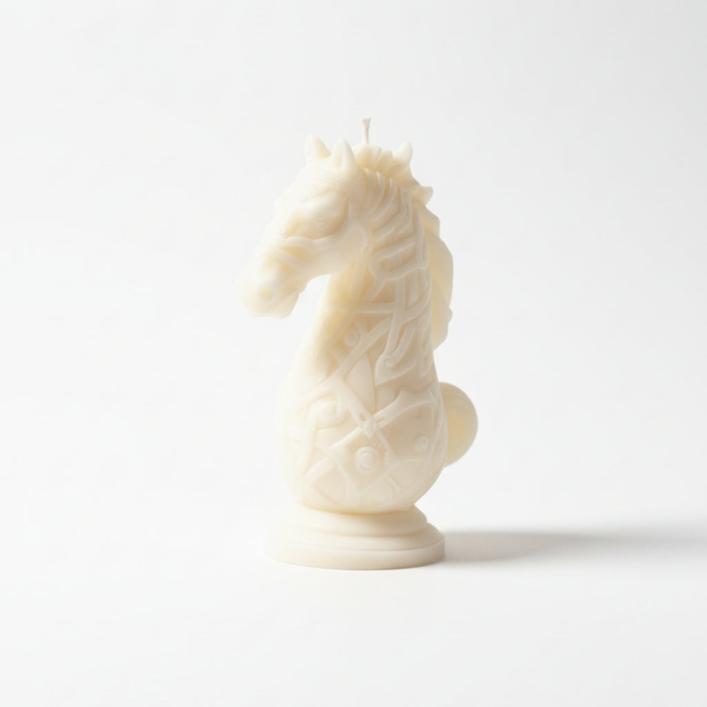 Le cavalier - bougie végétale décorative pièce d'échec