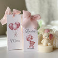 bougie ourson aux ballons roses - cadeau souvenir naissance bonbonnière