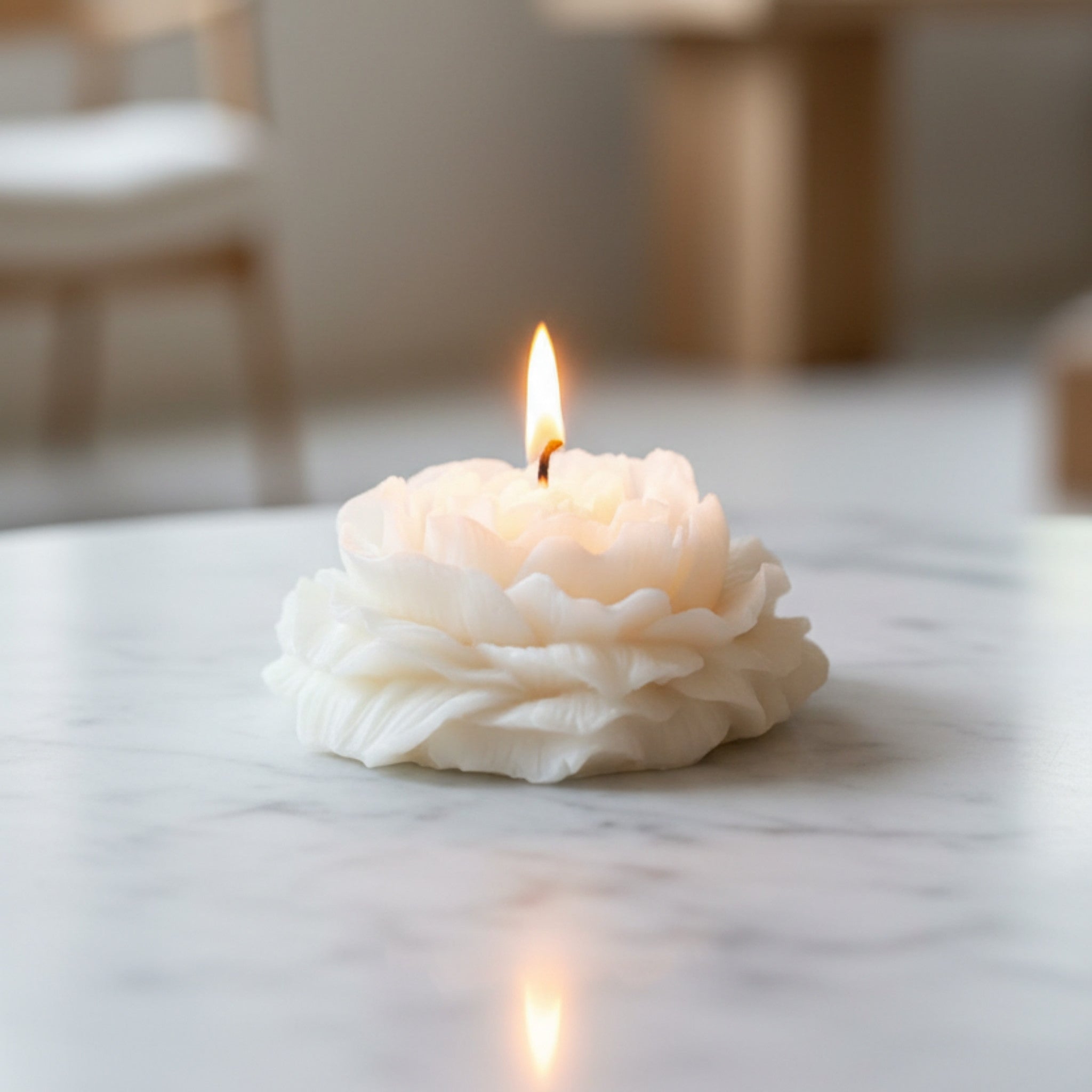Péony - bougie végétale en forme de pivoine