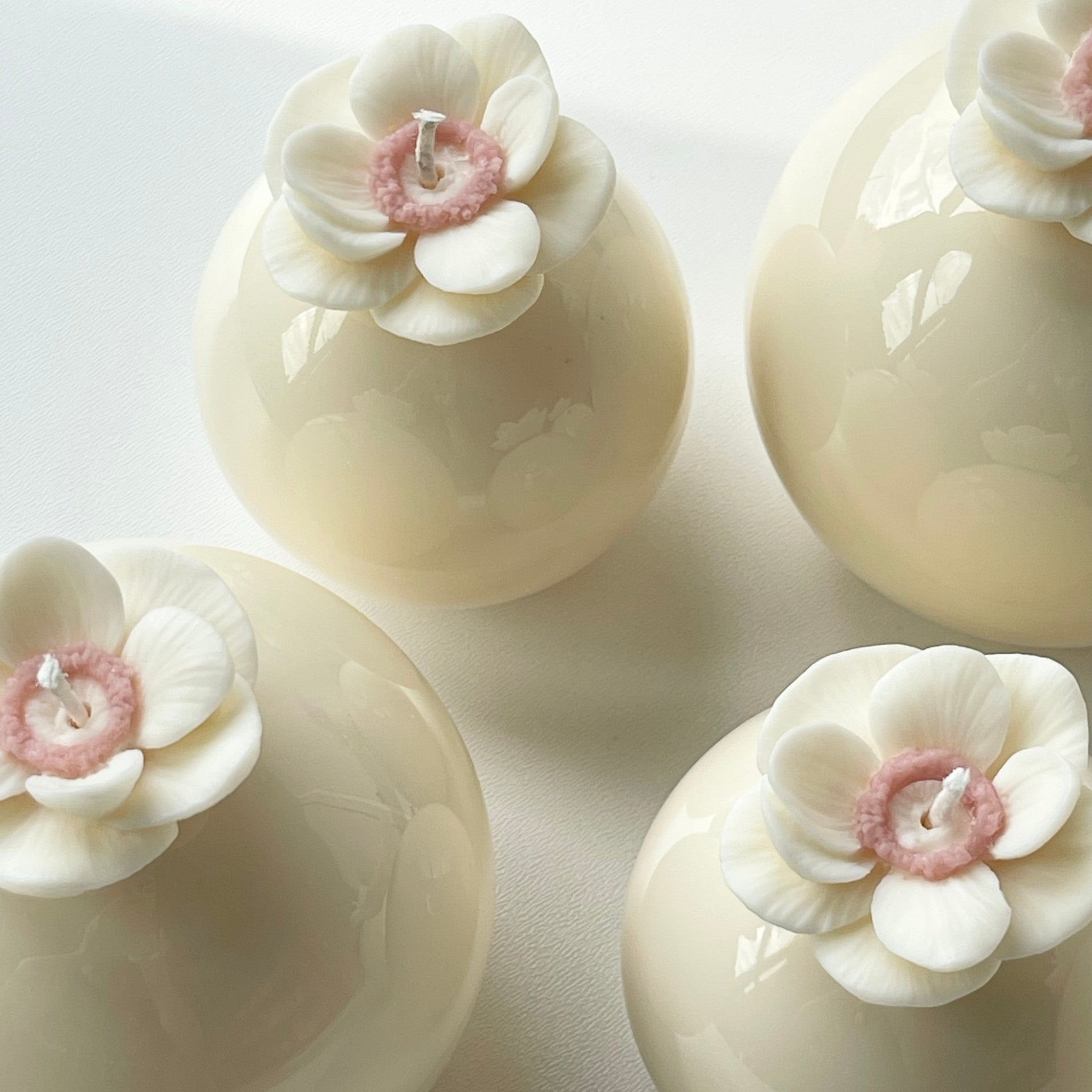 Bougie porcelaine anémone bougie décorative en cire de colza