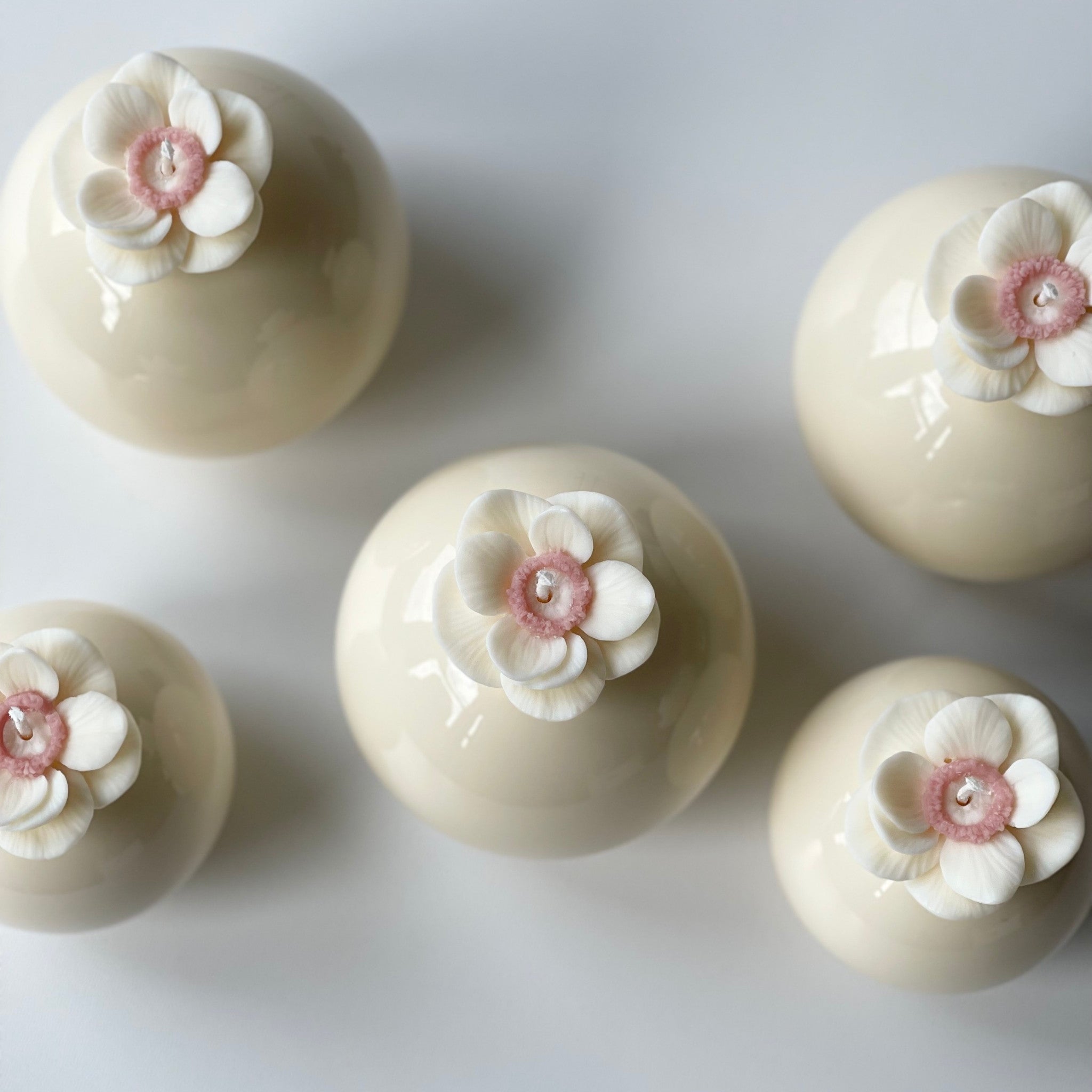 Bougie porcelaine anémone bougie décorative en cire de colza
