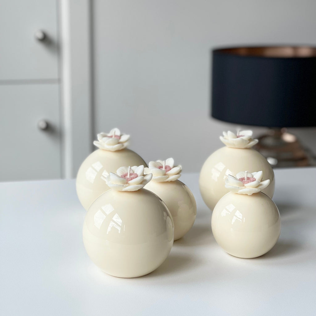 Bougie porcelaine anémone bougie décorative en cire de colza