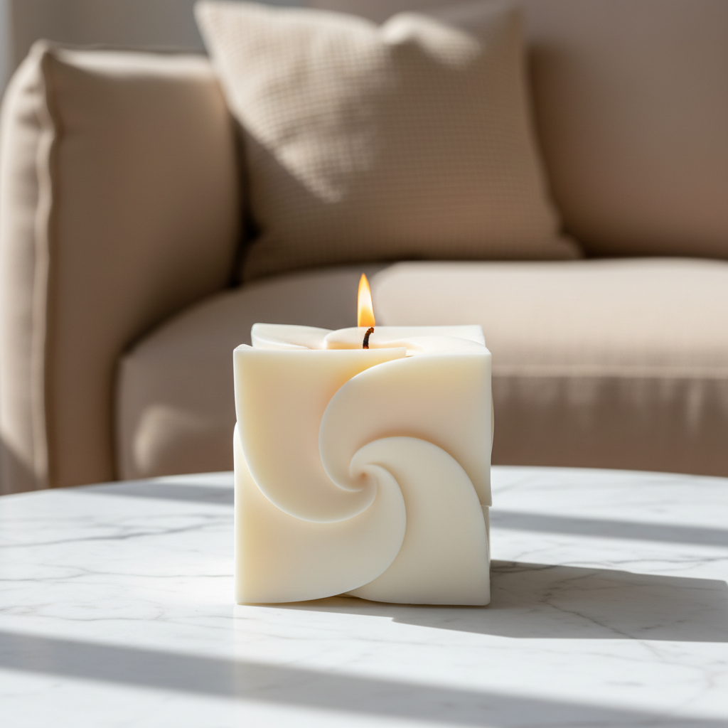 Daphné – bougie decorative allumée, intérieur minimaliste