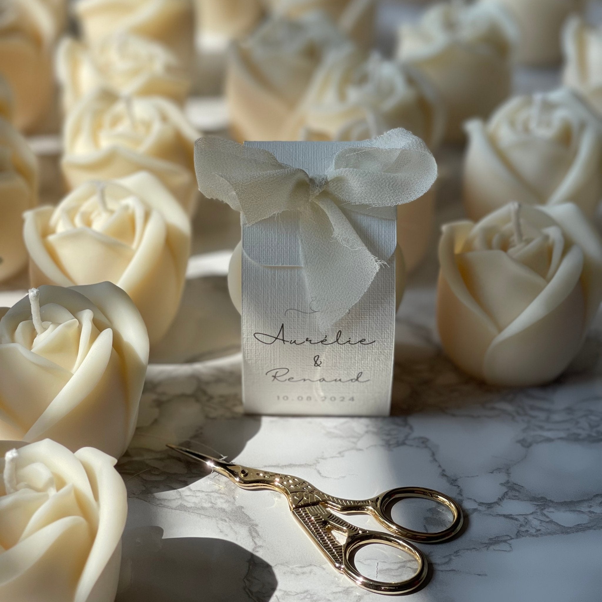 La bougie rose personnalisée mariage