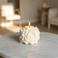 Léa bougie végétale décorative allumée – marbre épuré  