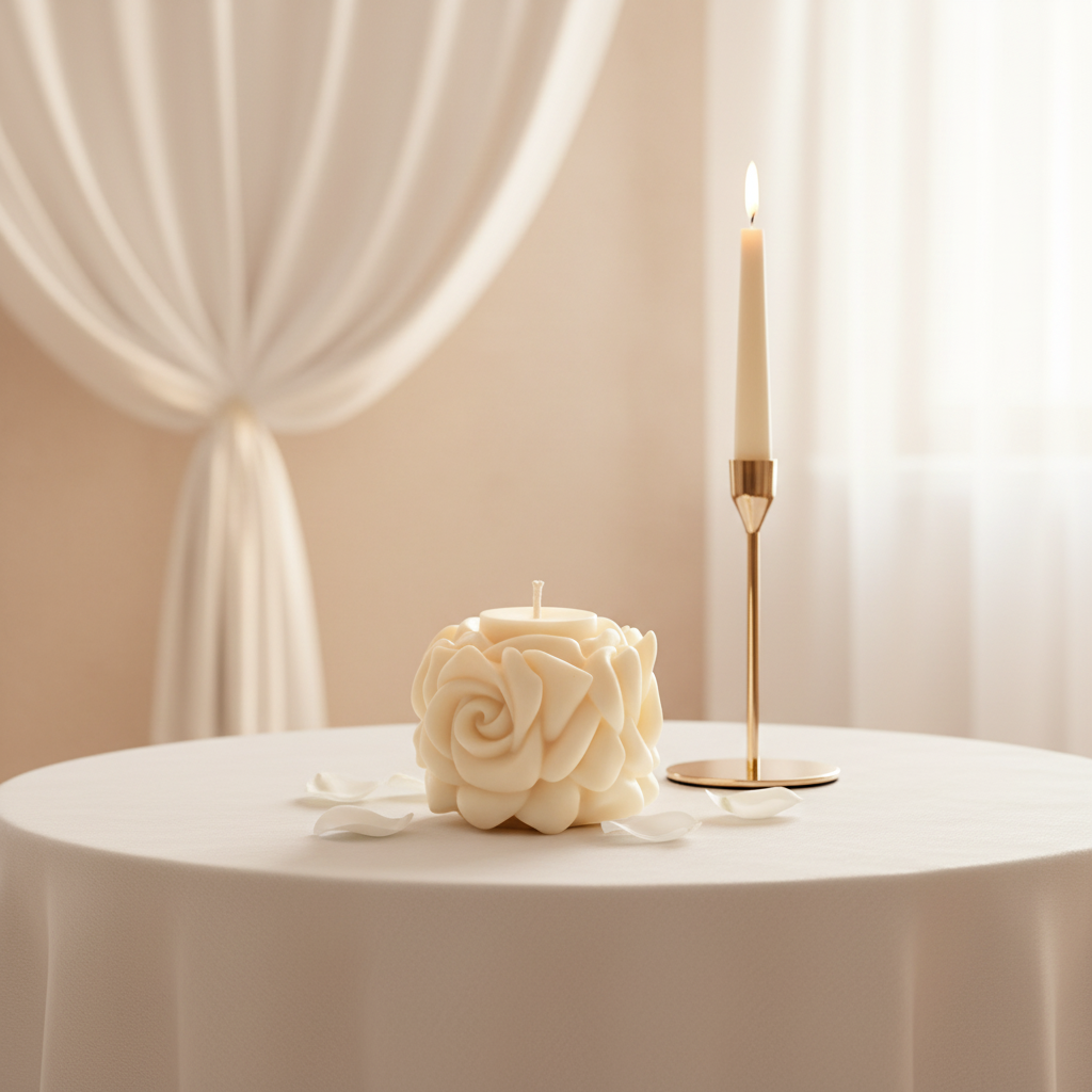 Léa – bougie végétale pour table de mariage élégante  